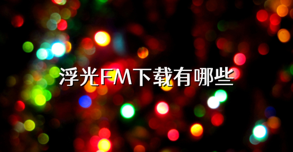 浮光FM下载有哪些