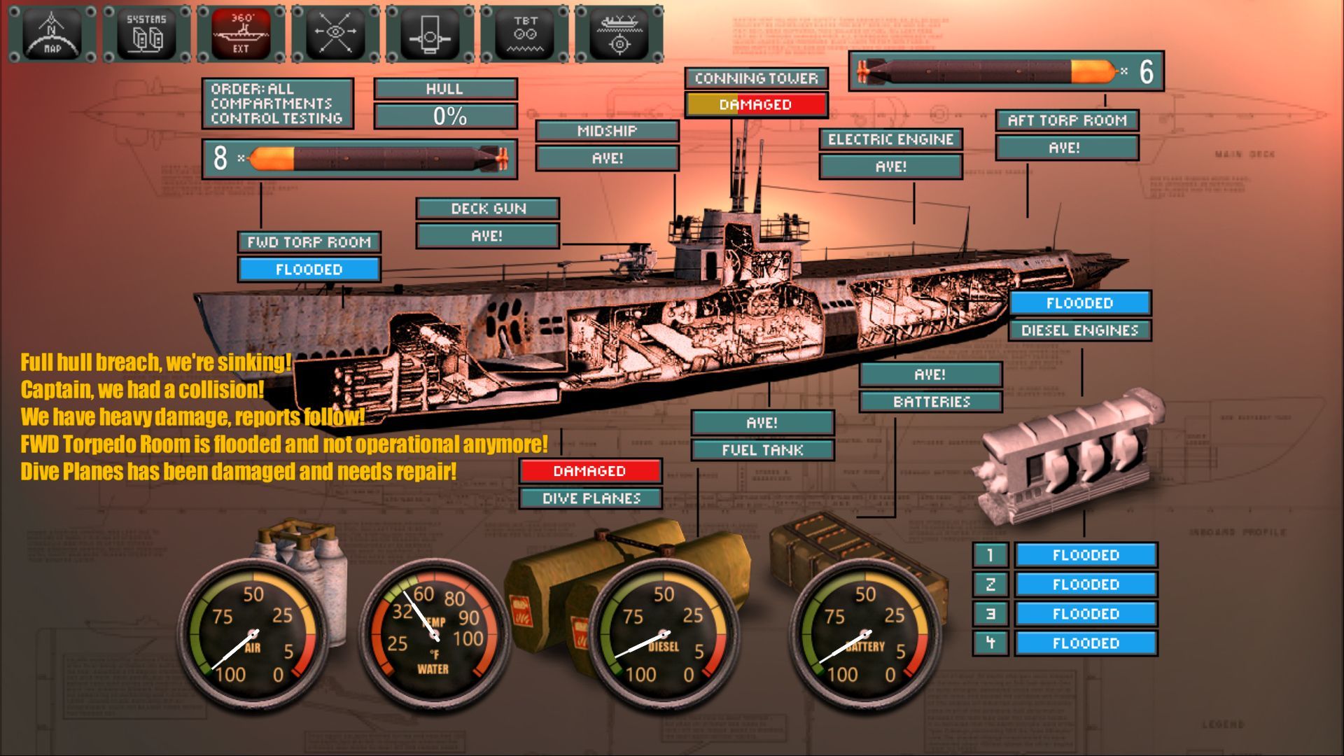 深水潜艇模拟器 截图1