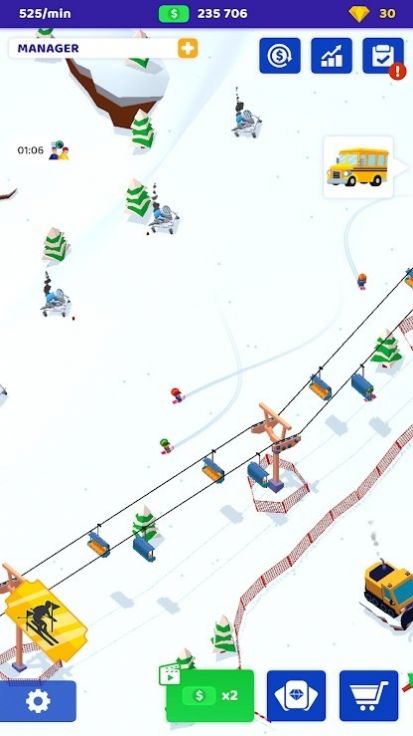 空闲滑雪大亨游戏 截图1