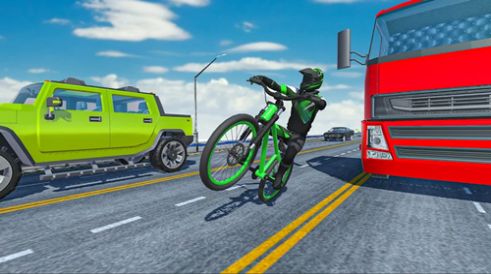 疯狂的交通自行车骑士3D 截图1