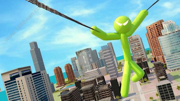 绿色火柴人城市英雄 截图3