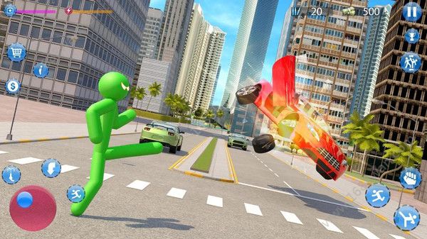 绿色火柴人城市英雄 截图1